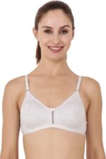 Floret Katrina White Bra - Non-Padded, Medium Coverage, Seamless, Stylish Design for Everyday Wear"