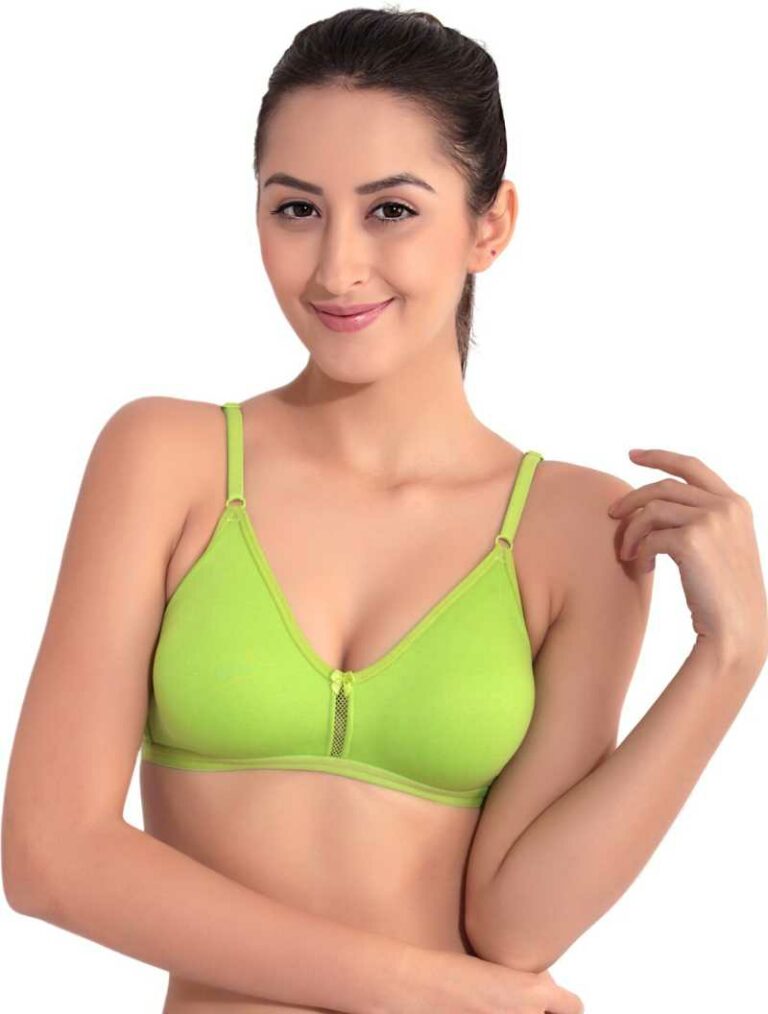 "Floret Katrina Lime Green Bra - Non-Padded, Medium Coverage, Seamless, Stylish Design for Everyday Wear" - Image 1