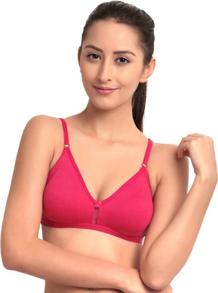 "Floret Katrina Pink Bra - Non-Padded, Medium Coverage, Seamless, Stylish Design for Everyday Wear" - Image 1