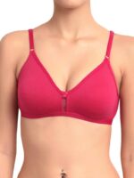 "Floret Katrina Pink Bra - Non-Padded, Medium Coverage, Seamless, Stylish Design for Everyday Wear" - Image 3