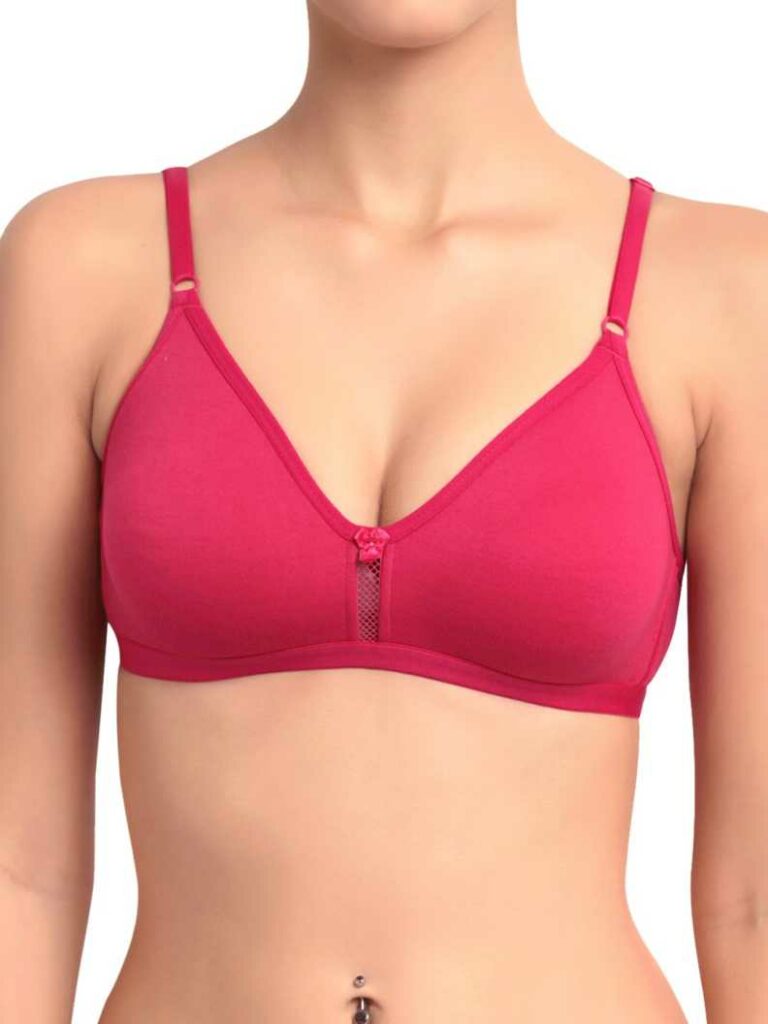 "Floret Katrina Pink Bra - Non-Padded, Medium Coverage, Seamless, Stylish Design for Everyday Wear" - Image 3