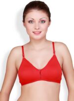 "Floret Katrina Red Bra - Non-Padded, Medium Coverage, Seamless, Stylish Design for Everyday Wear"