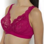 "Floret Cristina Pink Bra - Non-Padded, Full Coverage, Stylish Net Pattern for Everyday Use" - Image 3