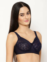 Floret T3060 Blue Bra - Non-Padded, Full Coverage, Stylish Net Pattern for Everyday Use" - Image 2