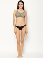 "Floret T3060 ivory Bra - Non-Padded, Full Coverage, Stylish Net Pattern for Everyday Use" - Image 4
