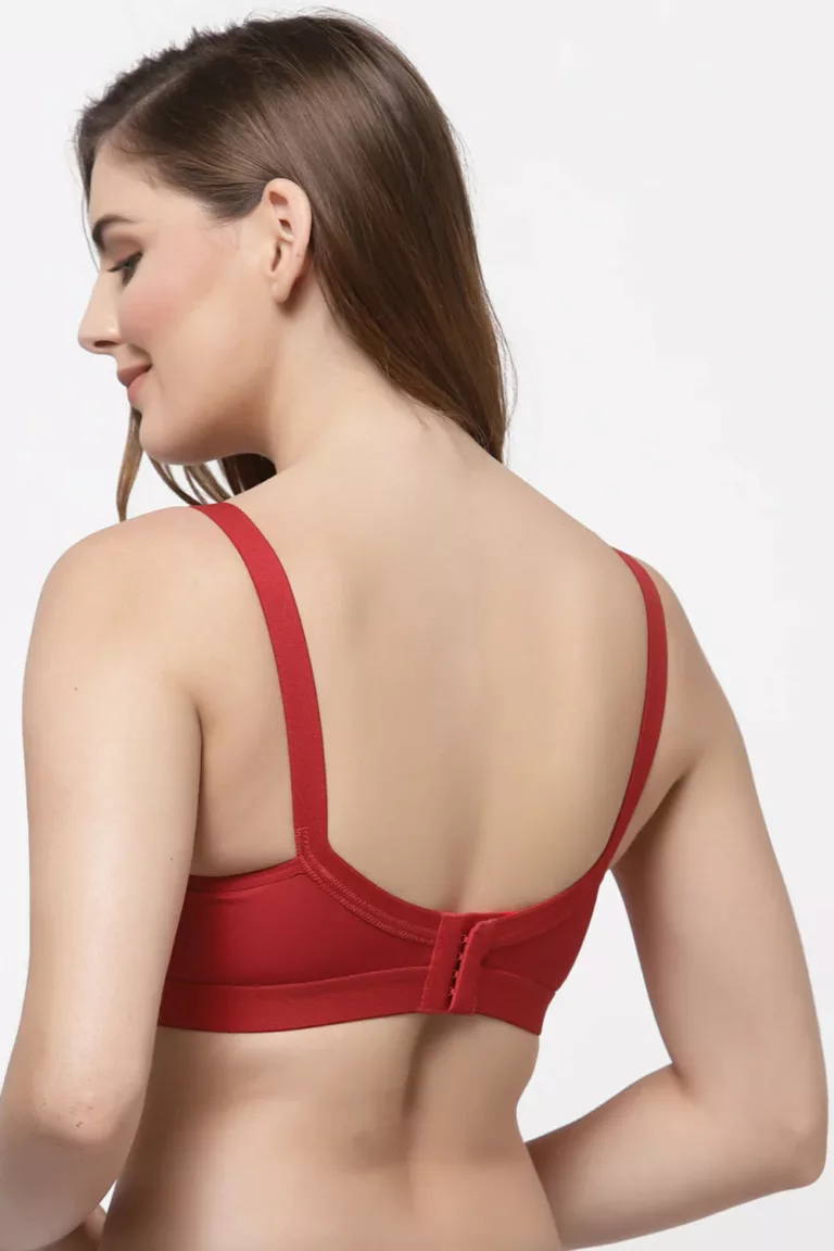 Floret Crossfit Red Full Coverage Bra - Non-Padded, Seamless, Full Support for Everyday Wear" - Image 2