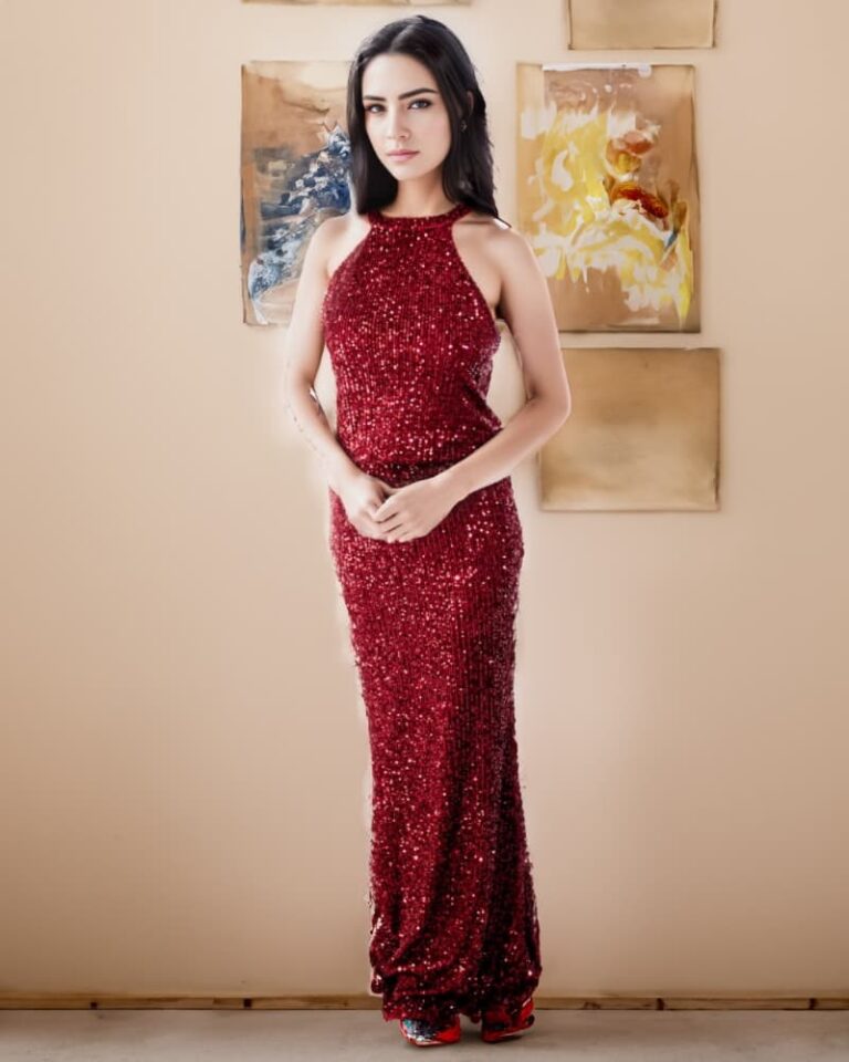 Crimson Elegance Sequin Gown - Image 1