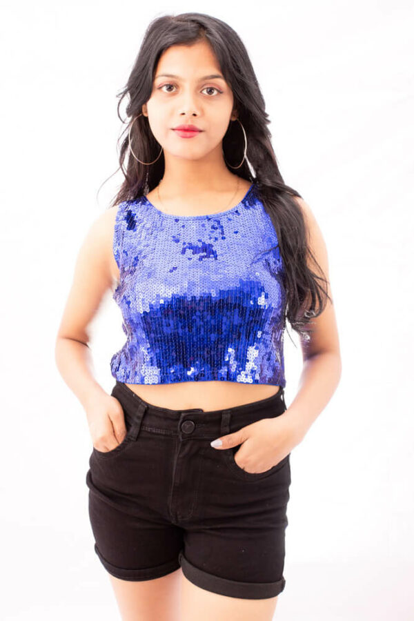 Midnight Sparkle Sequin Crop Top