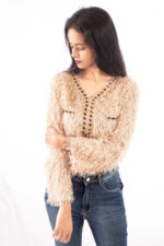 Golden Tinsel Luxe Textured Top - Image 2