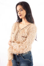 Golden Tinsel Luxe Textured Top - Image 3