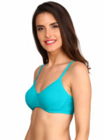 "Jockey 1722 Blue Seamless Bra - Side Support, Non-Padded, Medium Coverage for Everyday Use" - Image 2