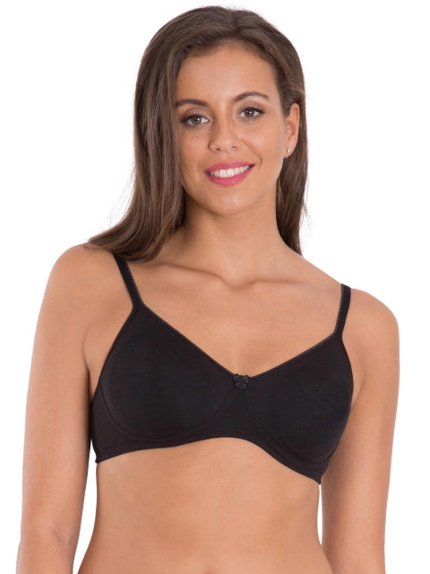 Jockey 1722 Black Seamless Bra - Side Support Non-Padded  Medium Coverage for Everyday Use