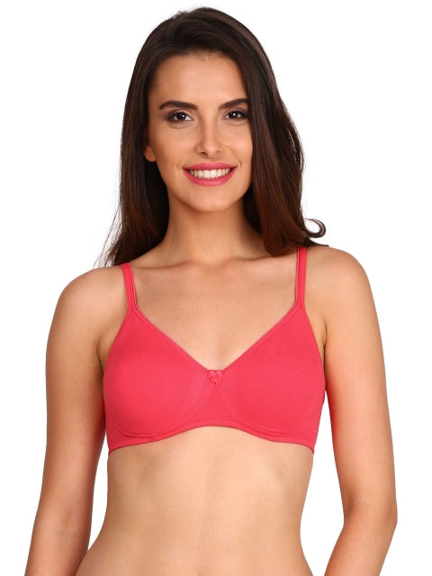 Jockey 1722 ruby pink Seamless Bra - Side Support  Non-Padded Medium Coverage for Everyday Use