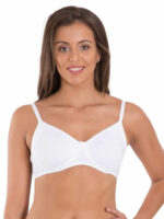 Jockey 1722 White Seamless Bra - Side Support Non-Padded Medium Coverage for Everyday Use