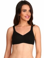 Jockey 1250 Black Seamless Bra - Side Support Non-Padded Medium Coverage Supportive Everyday Use