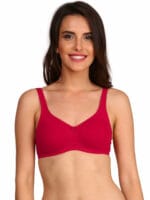 Jockey 1242 red Seamless Bra - Side Support Non-Padded Medium Coverage, Supportive Everyday Use