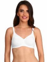 Jockey 1250 White Seamless Bra - Side Support  Non-Padded  Medium Coverage, Supportive Everyday Use