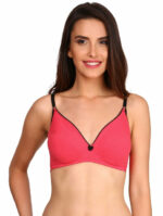 "Jockey 3101 ruby pink Seamless Bra - Side Support, Non-Padded, Medium Coverage for Everyday Comfort"