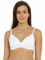 Jockey 3101 White Seamless Bra - Side Support Non-Padded Medium Coverage for Everyday Comfort