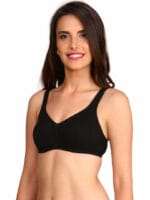 Jockey 1250 Black Seamless Bra - Side Support Non-Padded Medium Coverage Supportive Everyday Use - Image 2