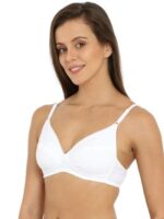 Jockey 3101 White Seamless Bra - Side Support Non-Padded Medium Coverage for Everyday Comfort - Image 2