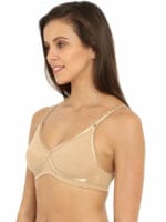 jockey 1242 nude Seamless Bra - Side Support Non-Padded Medium Coverage Supportive Everyday Use