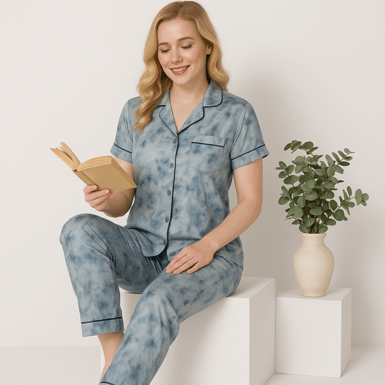 Cloud Tie-Dye Pajama Set - Image 1