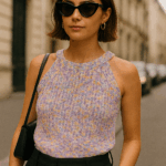 Knitted Pink Halter Neck Crop Top