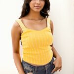yellow cami knitted top