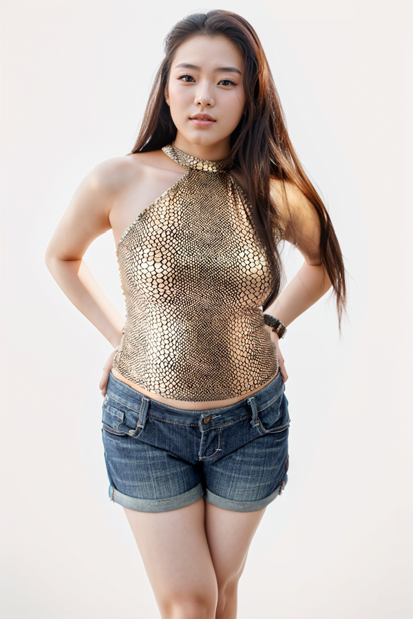 Metallic Gold Halter Neck Crop Top