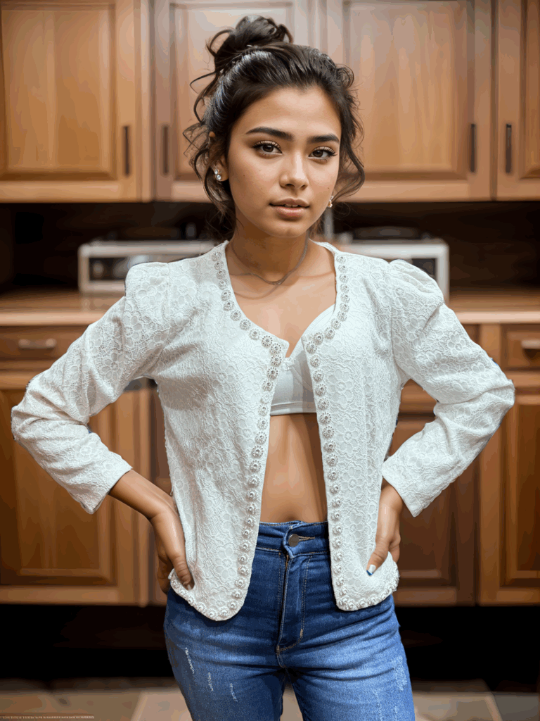 Pearl-Trimmed Lace Shrug