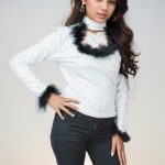 Starlight Sparkle Feather-Trim Top