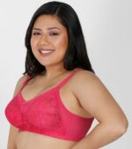 Enamor F026 Red  Bra - Padded Full Coverage Seamless Stylish Print Full Supportive Everyday Wear
