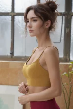 padded camisole in beige