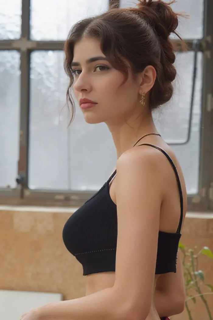 Seamless Removable Pads Cami Bra In Black - Image 3