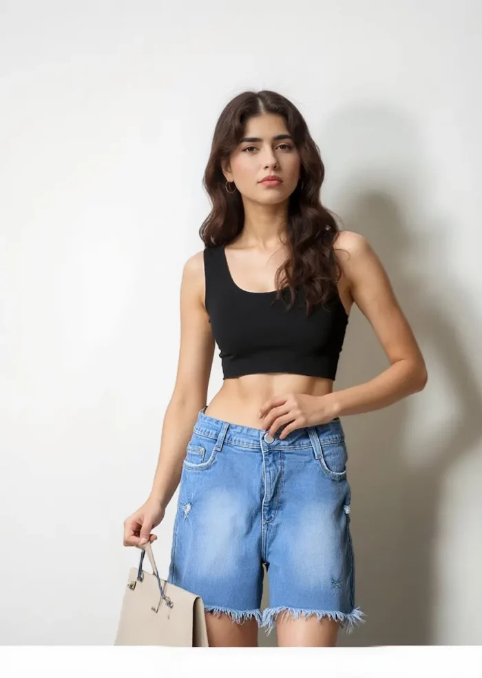 Polyamide Full Coverage Padded Sports Bra In Black