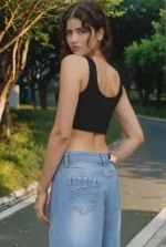 invisible full coverage Padded Sports Bra in black - Image 4
