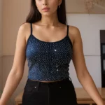 Rhinestone Cami Top for women in Black