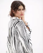 Zebra Print Co Ord Set - white - black - asymmetrical - Image 2