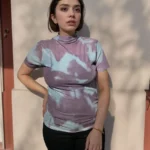 High Neck Tie Dye Slim Fit Top for women