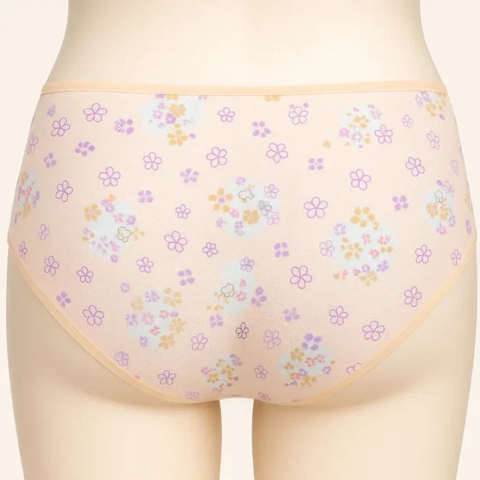 Pastel Floral Print Mid Rise Seamless Panty - Image 2