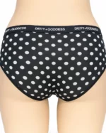 Black Polka Dot Mid Rise Panty for Women with Waistband - Image 2