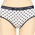 White Polka Dot MidRise Panty with Branded Waistband