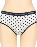 White Polka Dot MidRise Panty with Branded Waistband