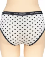 White Polka Dot MidRise Panty with Branded Waistband - Image 2