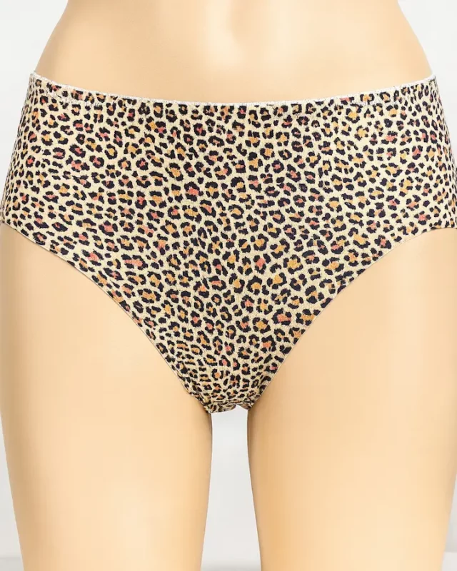 Leopard Print Seamless Mid Rise Panty